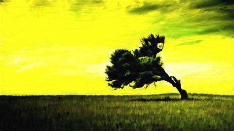 Lonely Tree Landscape Art Painting by Andres Ramos