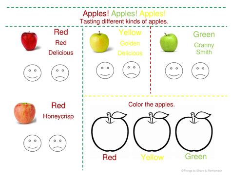 Apple Tasting In Preschool With Free Printable Page