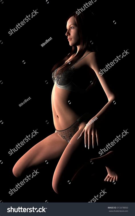 Sexy Woman Lingerie On Dark Background Stock Illustration 313378850 Shutterstock