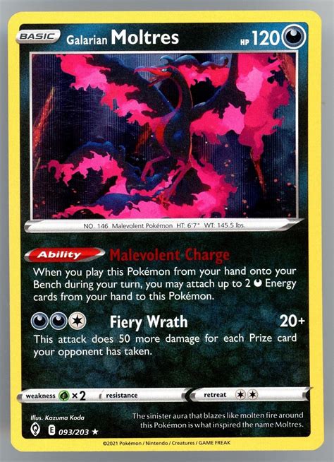 Pok Mon Tcg Galarian Moltres Evolving Skies Holo Holo Rare Ebay