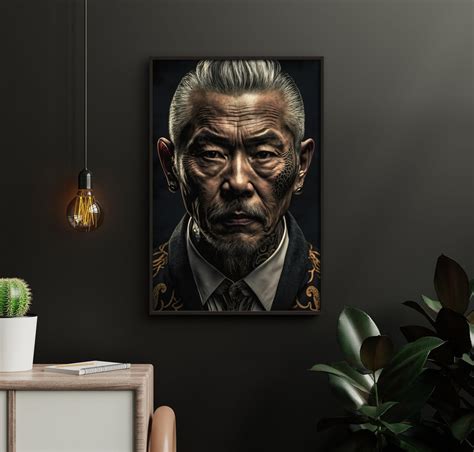 Portrait Of Yakuza Boss Traditional Cultural Art Ai Generated Wall