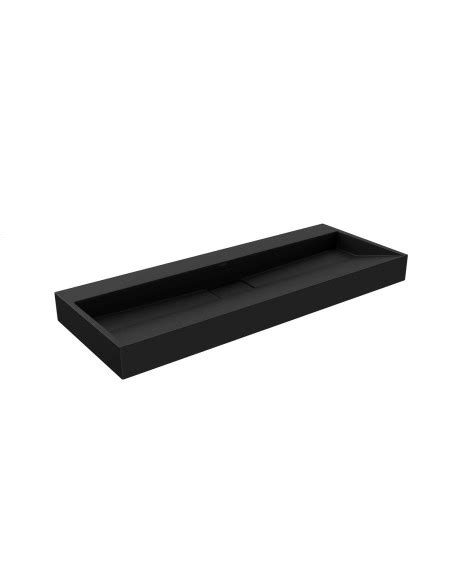 Vasque En Conglomerat Lavabo Black Noir Mat Ava Carre Cm