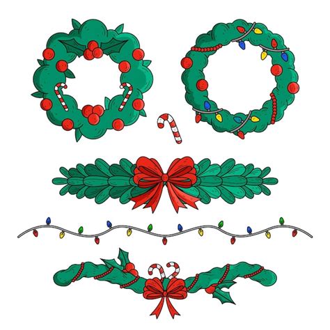 Free Vector Hand Drawn Christmas Decoration Collection