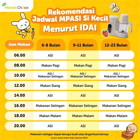 Jadwal MPASI Bayi 6 Bulan Pertama Hingga 12 Bulan