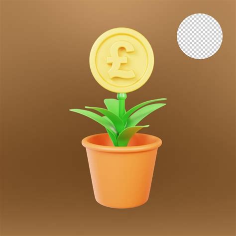 Premium Psd Pound Money Plant Tree Illustration 3d Rendering