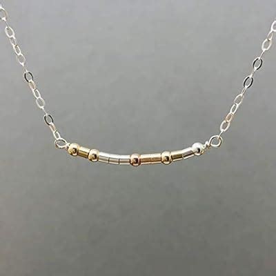 Buy Custom Three Color Morse Code Necklace In Gold Fill Rose Gold Fill