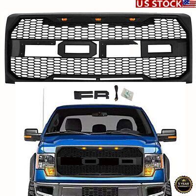 Matte Black Front Grille Raptor Style Grill Upper Grille LED for 09-14 Ford F150 | eBay in 2022 ...