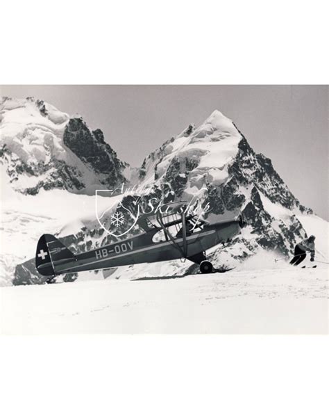 Plane on a Glacier Paper Premium B/W Glossy Size 350 X 450 mm