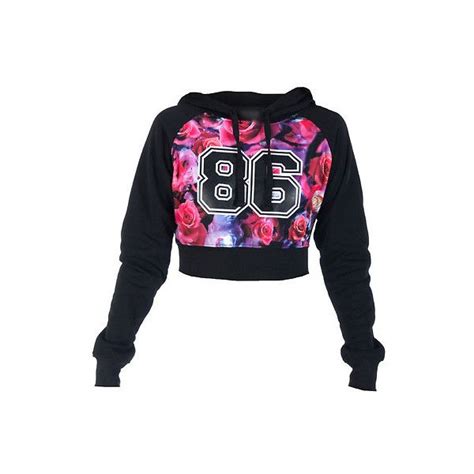 Floral Crop Hoodie And Joggers Stylish Set For 19