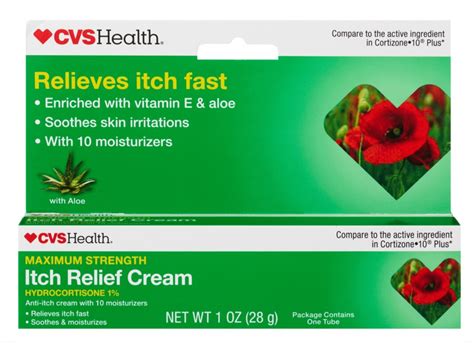 Cvs Health Maximum Strength Itch Relief Cream With Aloe 1 Oz28 G Ingredients And Reviews