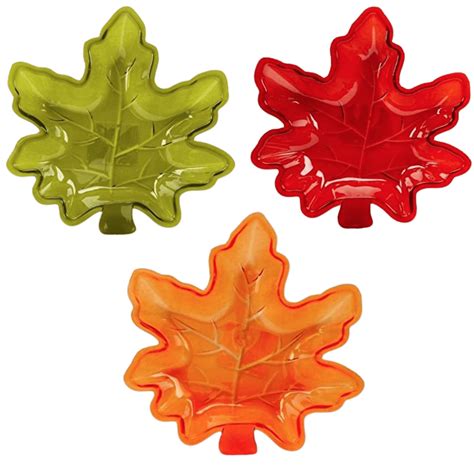 Fall Candy Dish Maple Leaf Shaped Tray Stackable Decorative Candy