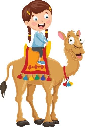 Arab Boy Riding Camel Royalty Free Vector Image