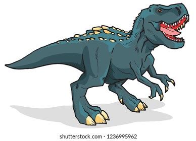 Tyrannosaurus Rex Vector Illustration Full Color Stock Vector Royalty