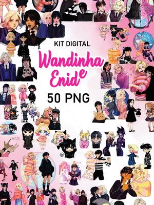 Kit Digital Wandinha E Enid Aquarela Compre Produtos Personalizados