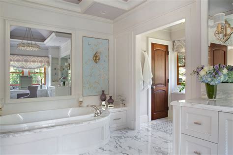 Transitional Master Bathroom With Contemporary Details Classique Chic