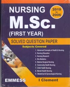 Msc Nursing First Year Solved Question Paper Buy Msc Nursing First