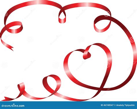 Ribbon With Heart Stock Vector Illustration Of Heart 46748547