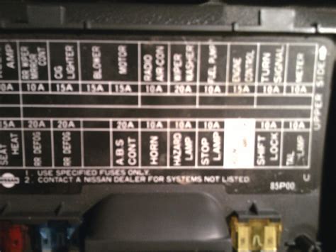 Nissan Altima Stanza Fuse Box Diagrams