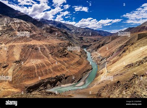 Beautiful Zanskar River Flowing Through Rocks Of Ladakh Jammu And