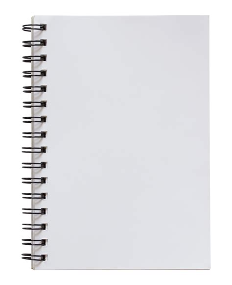 Blank White Spiral Notebook Isolated With Clipping Path For Mockup