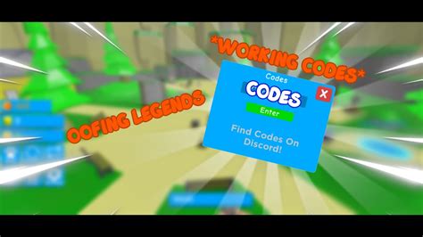 Working Codes Oofing Legends Youtube