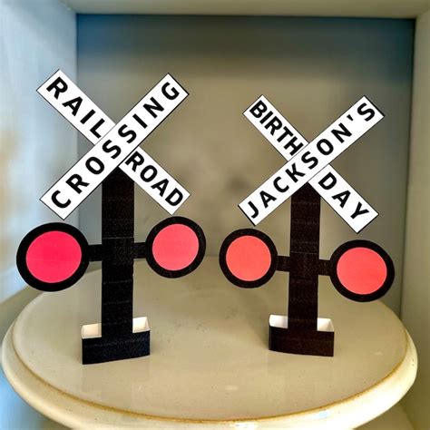 Railroad Crossing Printable Sign Etsy