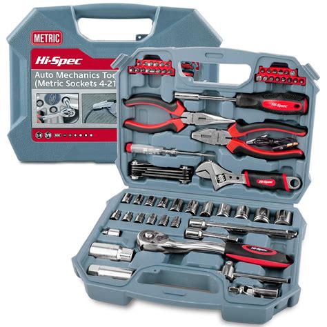 Hi Spec Tools Piece Auto Mechanics Tool Kit Set With Metric Sockets