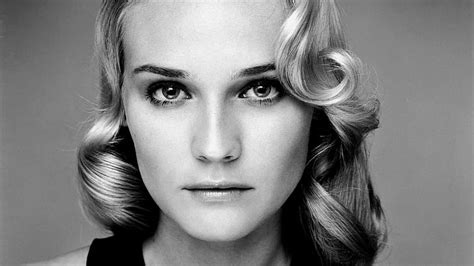 Blonde Closeup Diana Kruger Face Monochrome HD Wallpaper