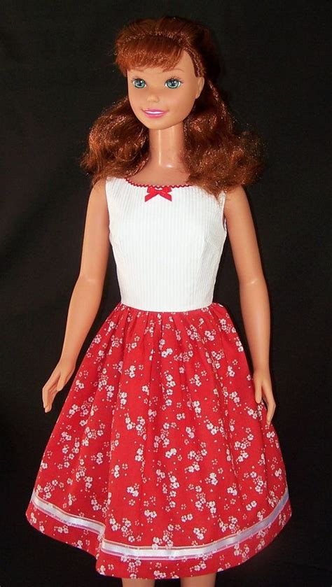 My Size Barbie Doll Red Orange Dress By Sewdollycute On Etsy 23