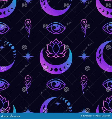 Lotus Crescent Moon Mystical Lotus Flower And Moon Phases Sacred