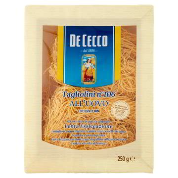 TAGLIOLINI ALL UOVO N 106 DE CECCO GR 250 L Ecommerce Secondo Iper