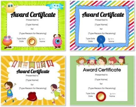 Free Custom Certificates For Kids Customize Online And Print At Home