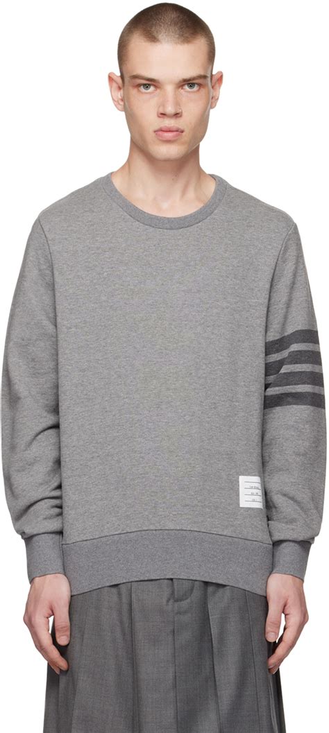 Gray Bar Sweatshirt By Thom Browne On Sale