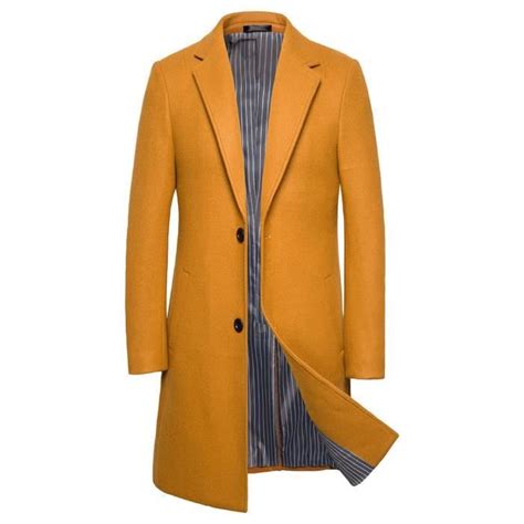 Homme Manteau L Hiver Col Debout Pardessus Manches Longues Poche