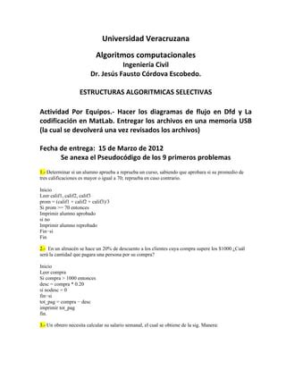 Actividad Algortimica Seleccion Pdf