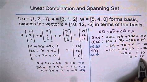 Span Vector As Linear Combination Youtube