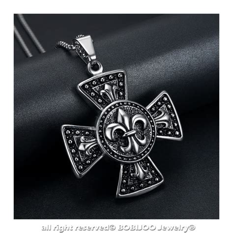 Bobijoo Jewelry Large M Daillon Pendentif Croix Patt E Templier Lys