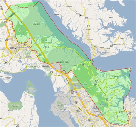 York County Virginia Map Map With Cities