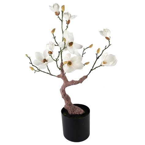 Cm Magnolia Artificial Tree White Potted Leaf Design Wholesale