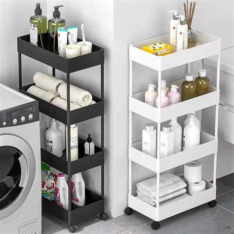 Layer Bath Rack Bathroom Shelves Rolling Trolley Kitchen Organizer