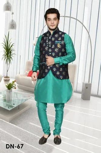 Brocade And Silk Wedding Wear Dn Men Kurta Pajama Dry Clean Size