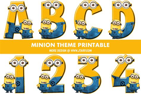 Minion Theme Printable Letters And Numbers Thumbnail