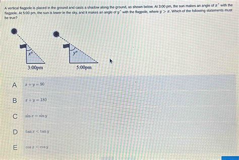 Solved A Vertical Flagpole Is Placed In The Ground And Casts A Shadow