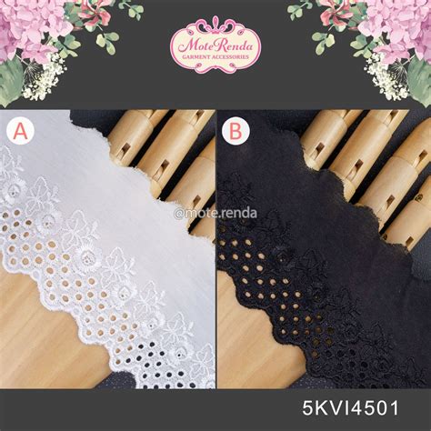 Jual Renda Katun Lebar Cm Harga Per Cm Kode Kvi Shopee