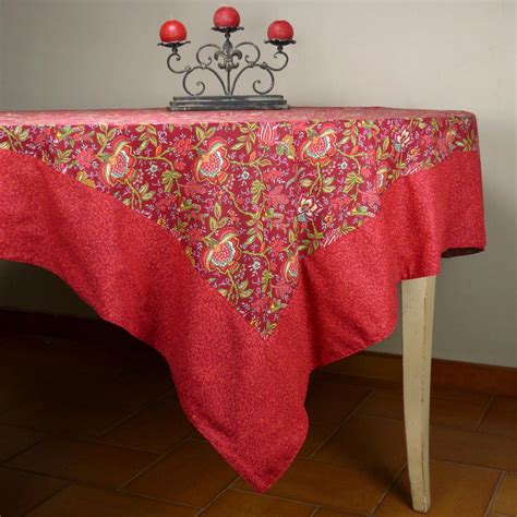 Nappe Rectangulaire Provençale rouge colombes | les colorades