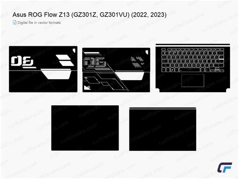 Asus Rog Flow Z13 Gz301z Gz301vu 2022 2023 Cut File Template