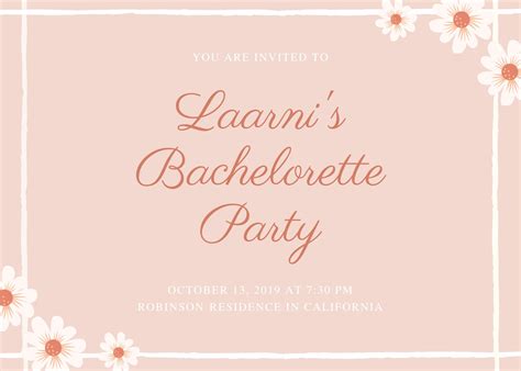 Free Printable Bachelorette Party Invitation Templates 46 Off