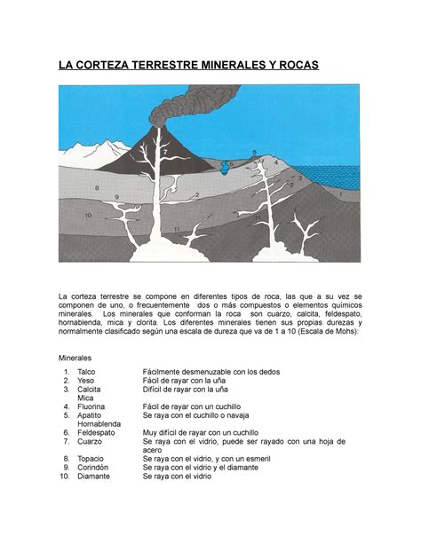 LA Corteza Terrestre Minerales Y Rocas LA CORTEZA TERRESTRE MINERALES