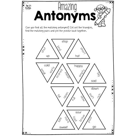 Amazing Antonym Triangle Puzzle Top Teacher