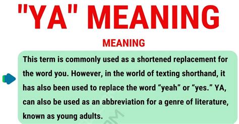 Ya Meaning What Does Ya Stand For With Useful Examples Meant To Be Conversational English